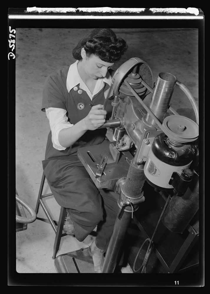 Women in industry. Aircraft motor workers. Youthful Paderewskis, take note! Her finger made superbly flexible by years of…