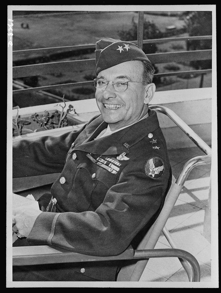 Air Force General poses for photographer. Major General Lewis H. Brereton, commanding officer of the U.S. Army Air Force in…