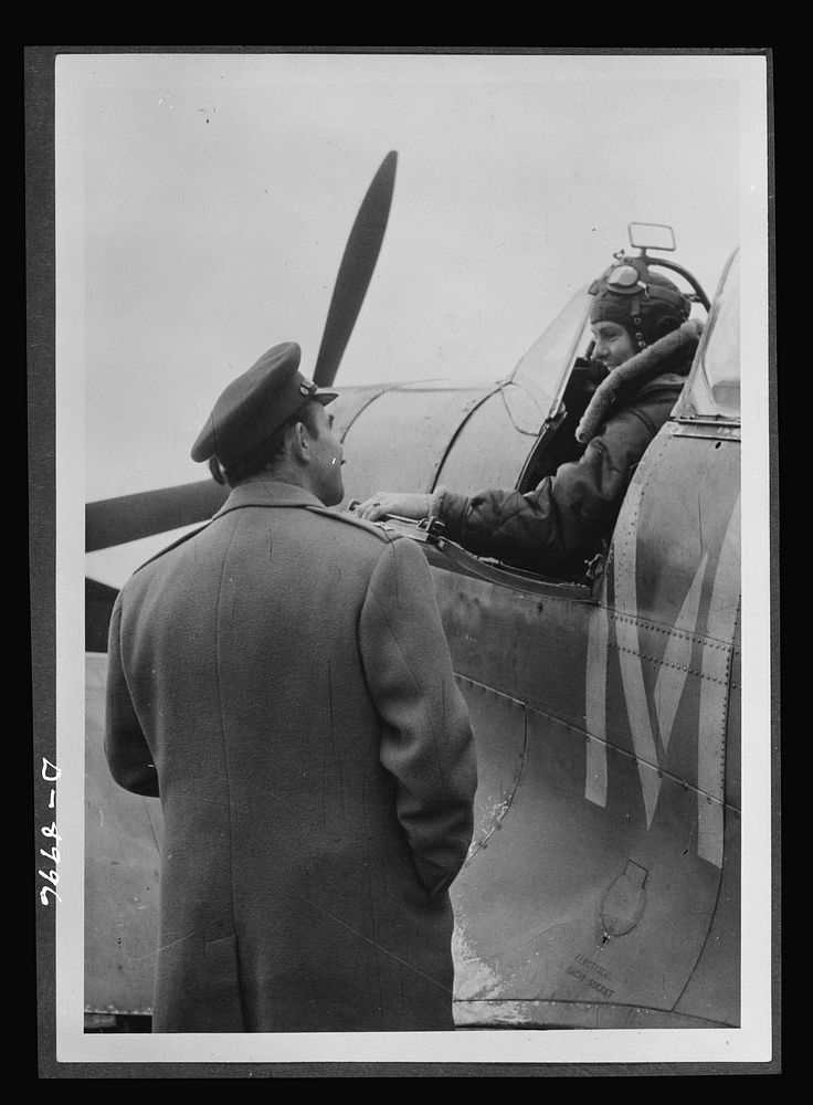 Reciprocal aid. Two gentlemen from Ohio who pilot Spitfire planes in Britain. Lieutenant E.S. Schofield of Belleville…