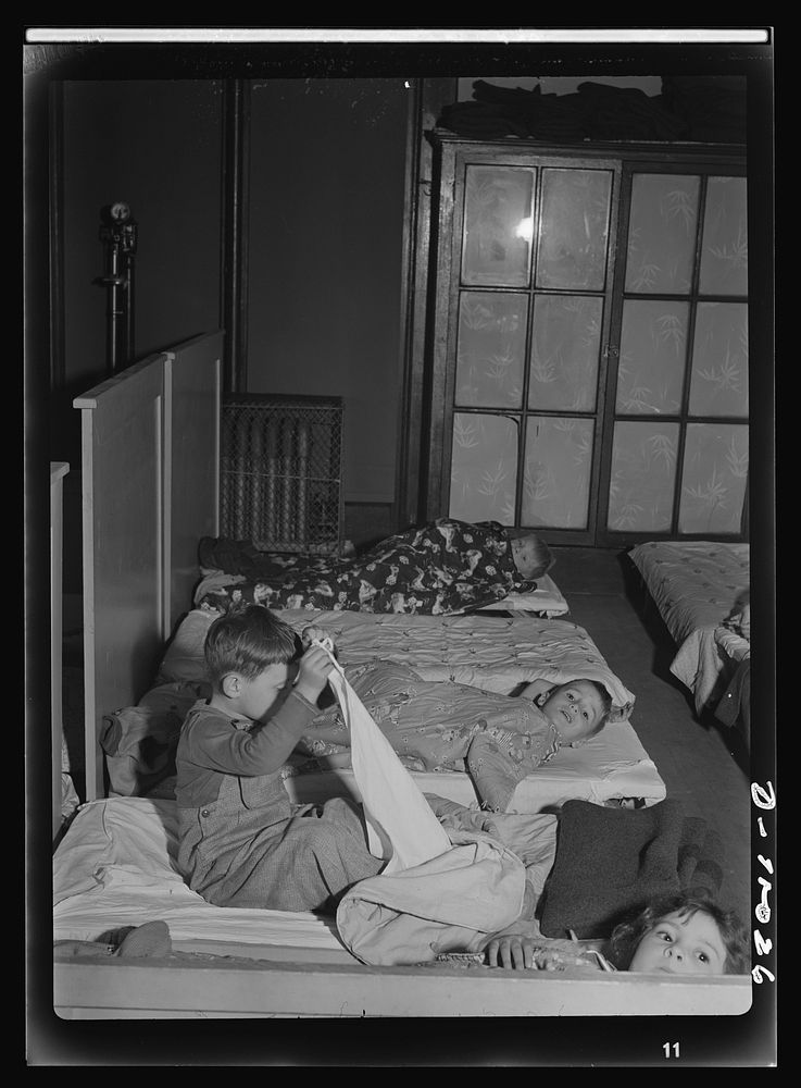 War workers' nursery. Two or three hours of rest every afternoon is part of a modern day nursery's schedule. These children…