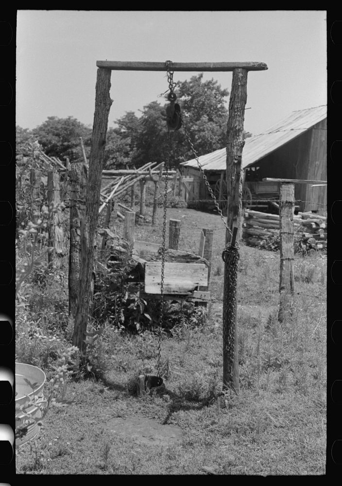 Well of white tenant farmer who is now on WPA (Work Projects Administration) near Sallisaw, Oklahoma by Russell Lee