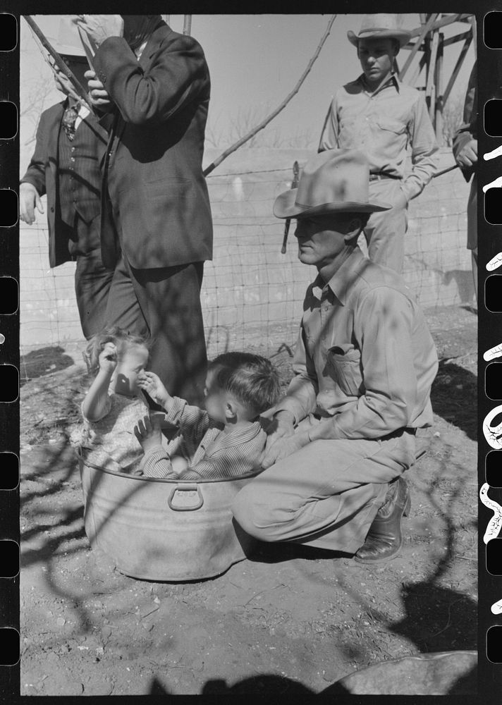 [Untitled photo, possibly related to: FSA (Farm Security Administration) Supervisor and a rehabilitation borrower preparing…