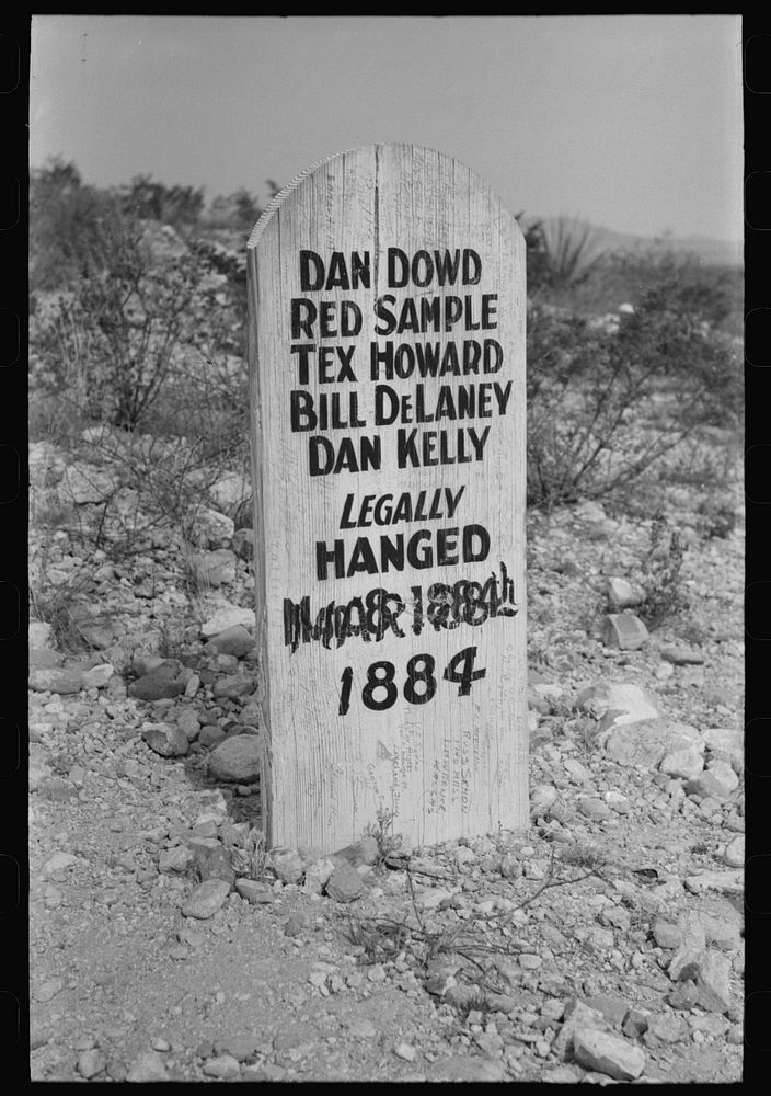 Tombstone in Boothill Cemetery, Tombstone, Arizona by Russell Lee