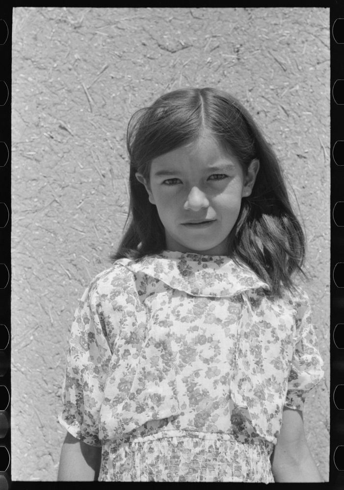 Spanish-American girl, Chamisal, New Mexico by Russell Lee