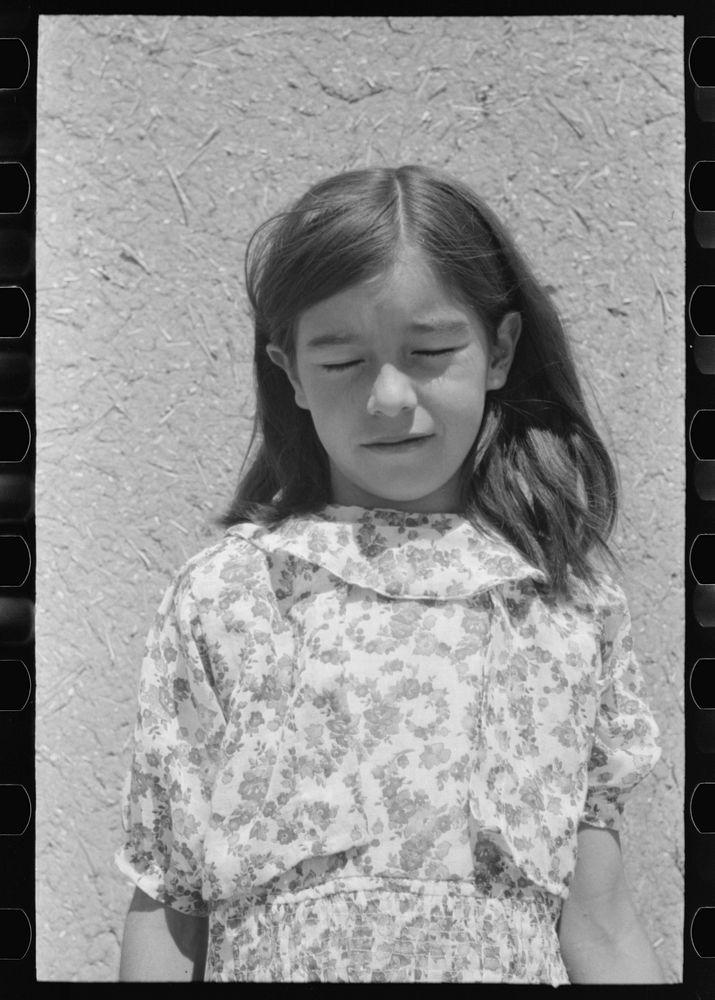 [Untitled photo, possibly related to: Spanish-American girl, Chamisal, New Mexico] by Russell Lee