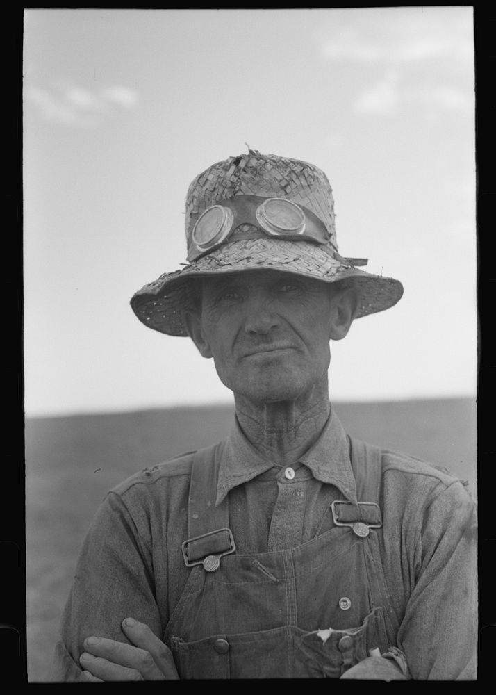 [Untitled photo, possibly related to: Mormon farmer who lives in Snowville, Utah and who farms in Oneida County, Idaho…