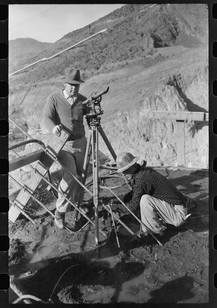 [Untitled photo, possibly related to: Surveyors at work, Shasta Dam. Shasta County, California] by Russell Lee