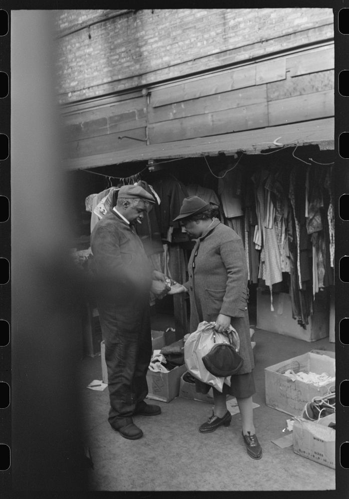 [Untitled photo, possibly related to: Shop on Maxwell Street, Chicago, Illinois] by Russell Lee