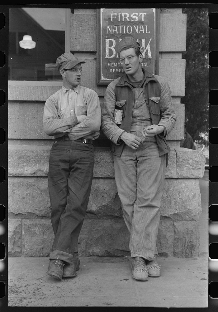Workmen at Umatilla Ordnance Depot in town, Hermiston, Oregon by Russell Lee