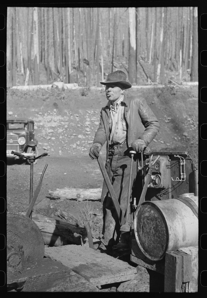 [Untitled photo, possibly related to: Donkey puncher and donkey engine at gyppo logging operations, Tillamook County…
