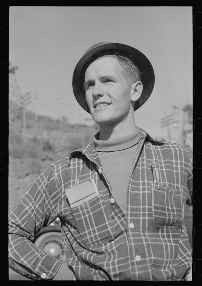 Workman at Shasta Dam, Shasta County, California by Russell Lee