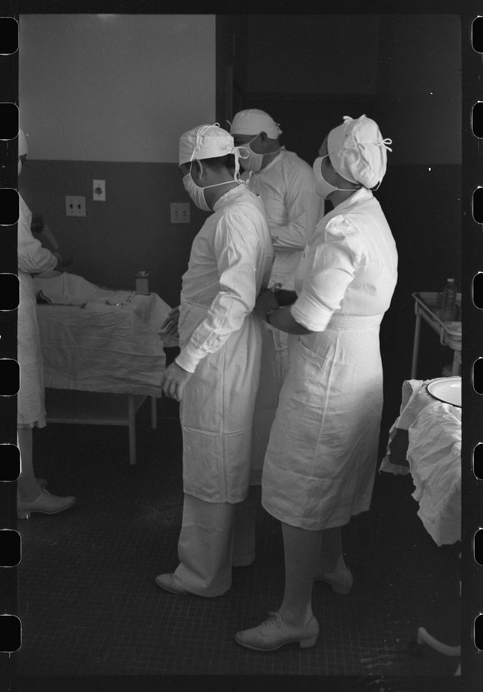 Operation at the Cairns General Hospital at the FSA (Farm Security Administration) farmworkers community, Eleven Mile…