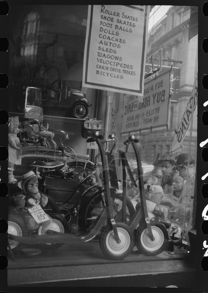 [Untitled photo, possibly related to: A window display for Christmas sale. Providence, Rhode Island]. Sourced from the…