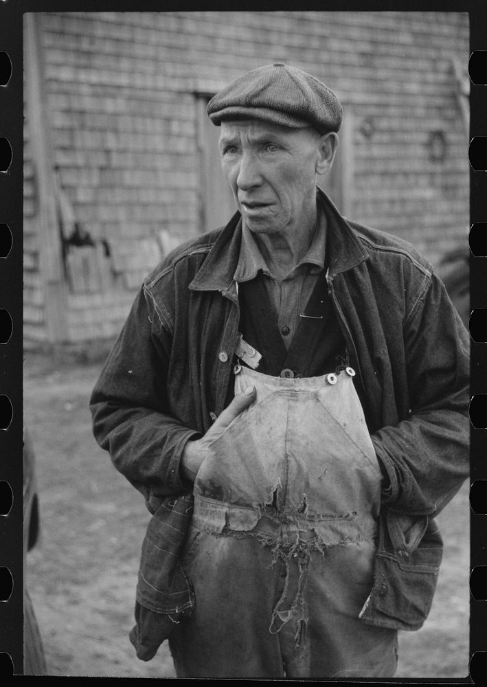 Mr. Joseph Oulette, French-Canadian FSA (Farm Security Administration) client.  Tiverton, Rhode Island. Sourced from the…