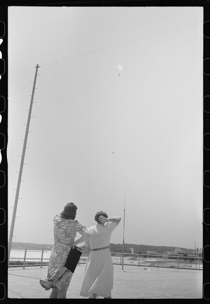 Balloon sent aloft at the weather bureau at the municipal airport in Washington, D.C.. Sourced from the Library of Congress.