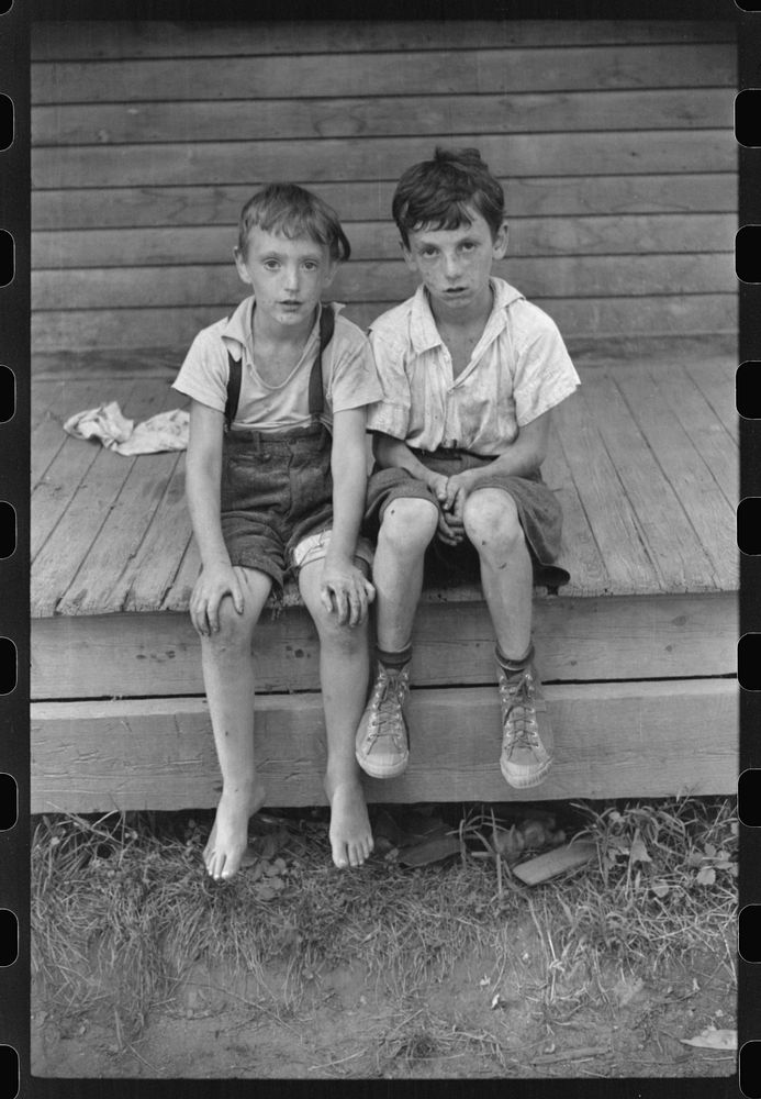 Children of Albert Lynch, FSA (Farm Security Administration) client, Dummerston, Vermont. Sourced from the Library of…