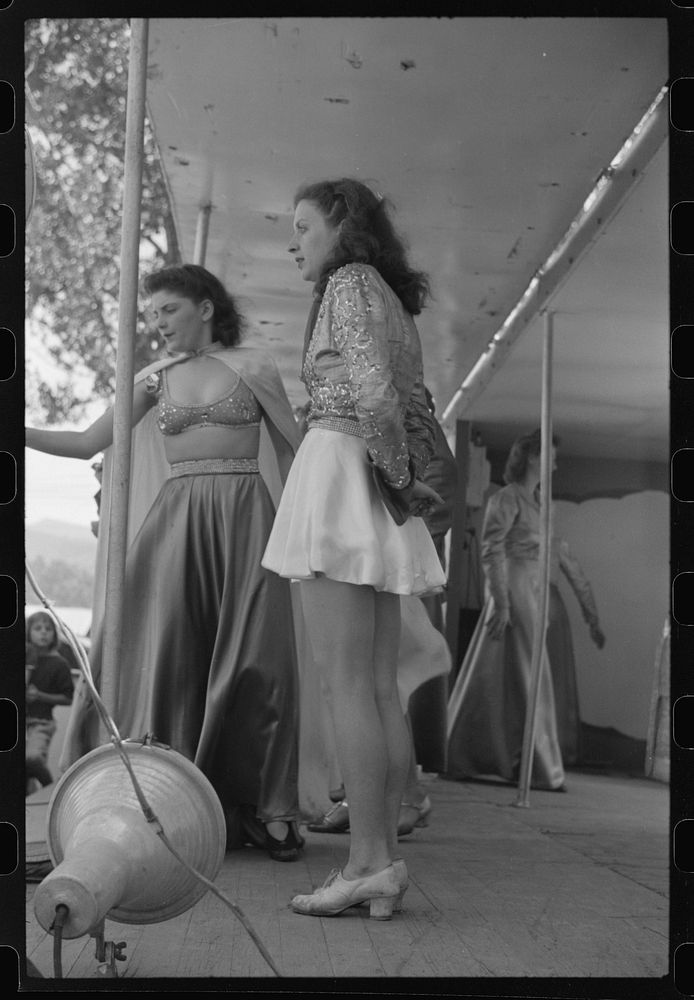 [Untitled photo, possibly related to: At the "girlie" show at the fair in Rutland, Vermont]. Sourced from the Library of…