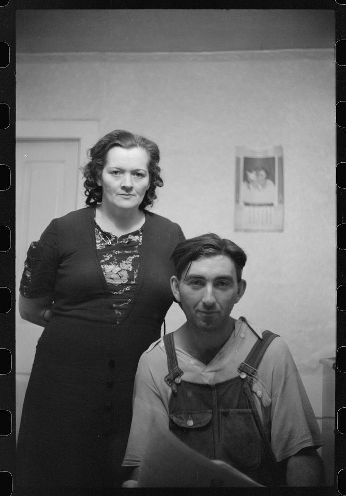 Mr. and Mrs. William Gaynor, FSA (Farm Security Administration) dairy farmers, near Fairfield, Vermont. Sourced from the…