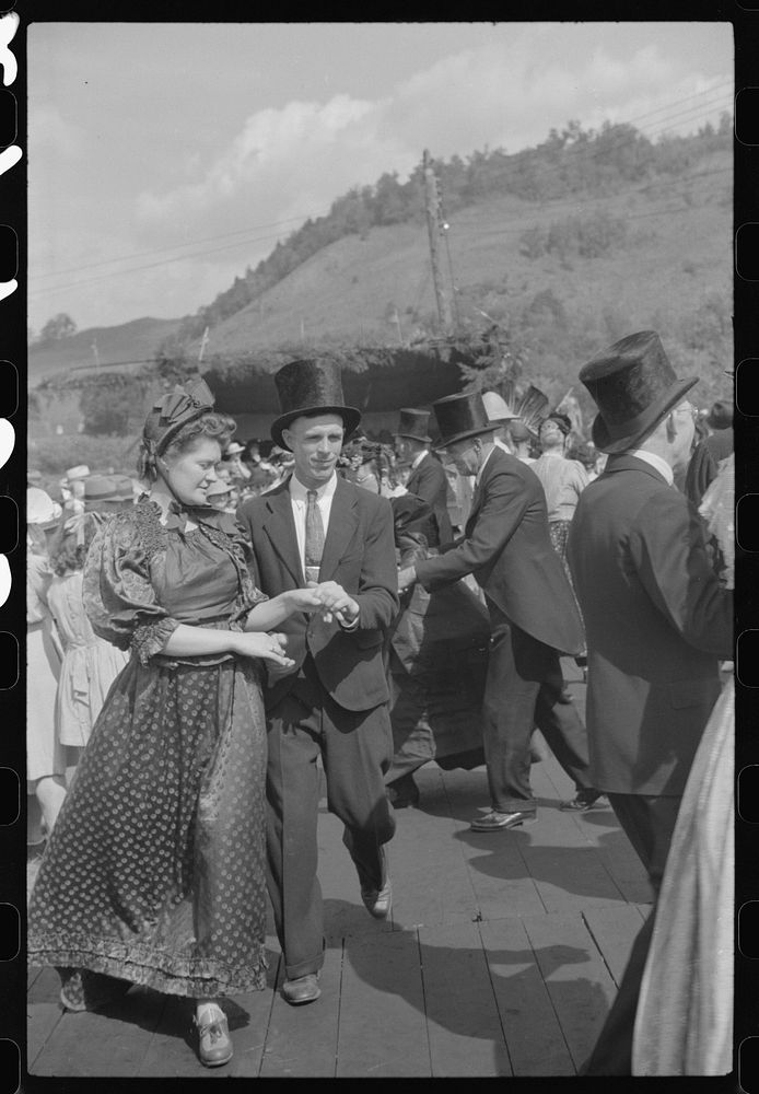 [Untitled photo, possibly related to: Old fashioned dances at the "World's Fair" in Tunbridge, Vermont]. Sourced from the…
