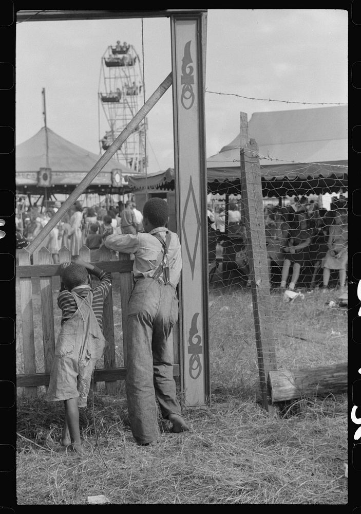 [Untitled photo, possibly related to: At the Greene County fair, Greensboro, Georgia. White schoolchildren were admitted…