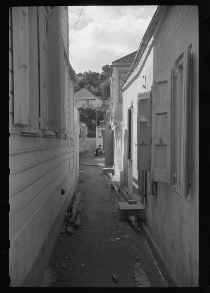 [Untitled photo, possibly related to: An alleyway in Charlotte Amalie, St. Thomas, Virgin Islands]. Sourced from the Library…