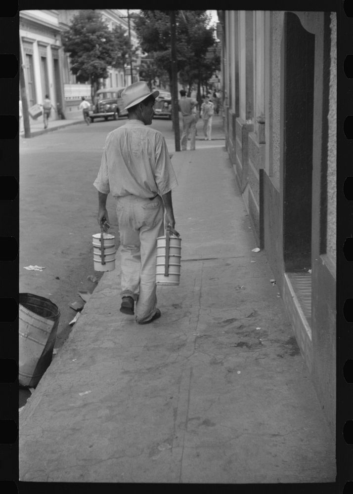 Street scene in Yauco, Puerto Rico. Sourced from the Library of Congress.