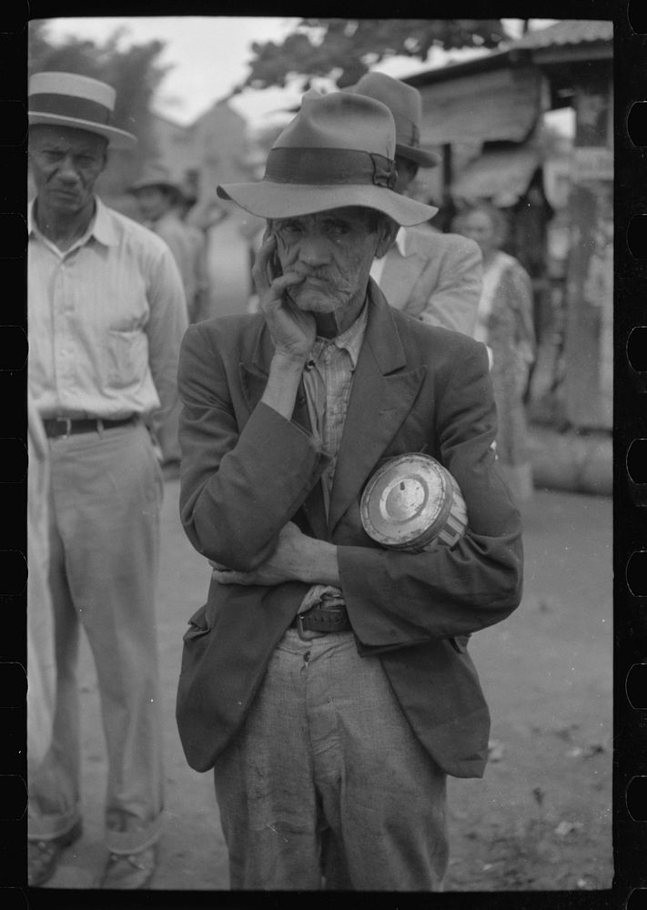 [Untitled photo, possibly related to: Yabucoa, Puerto Rico. A sugar worker on strike at the sugar mill]. Sourced from the…
