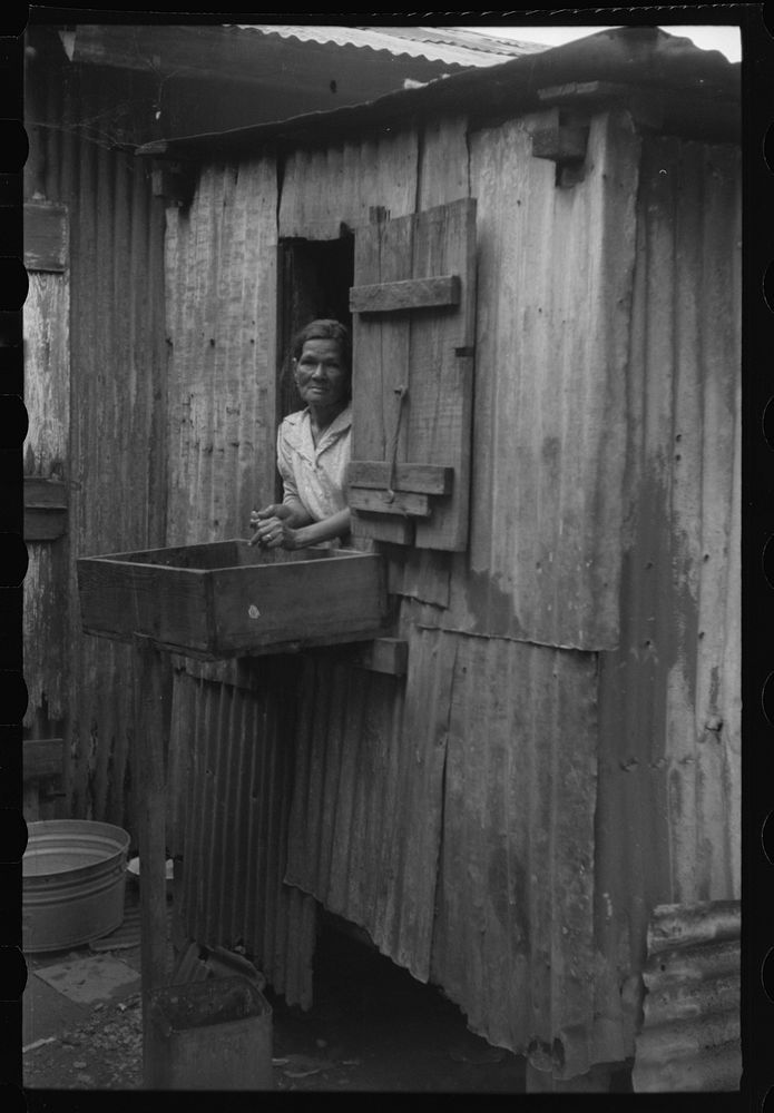 Yabucoa, Puerto Rico. Wife of a sugar mill worker who is on strike at the mill. Sourced from the Library of Congress.
