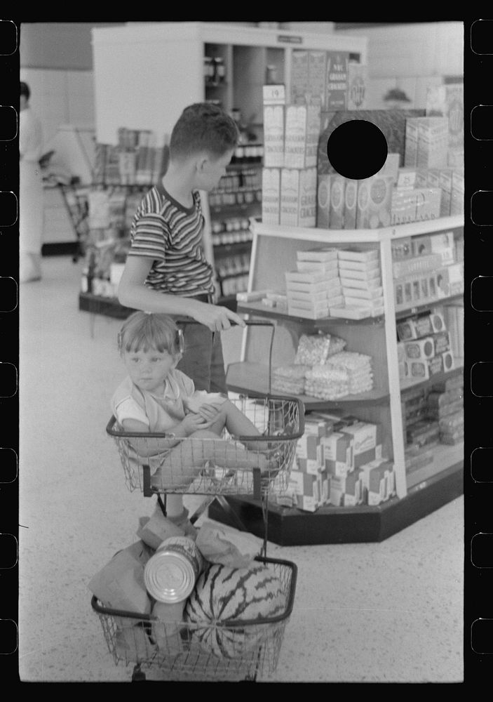 [Untitled photo, possibly related to: Cooperative store at Greenbelt, Maryland]. Sourced from the Library of Congress.