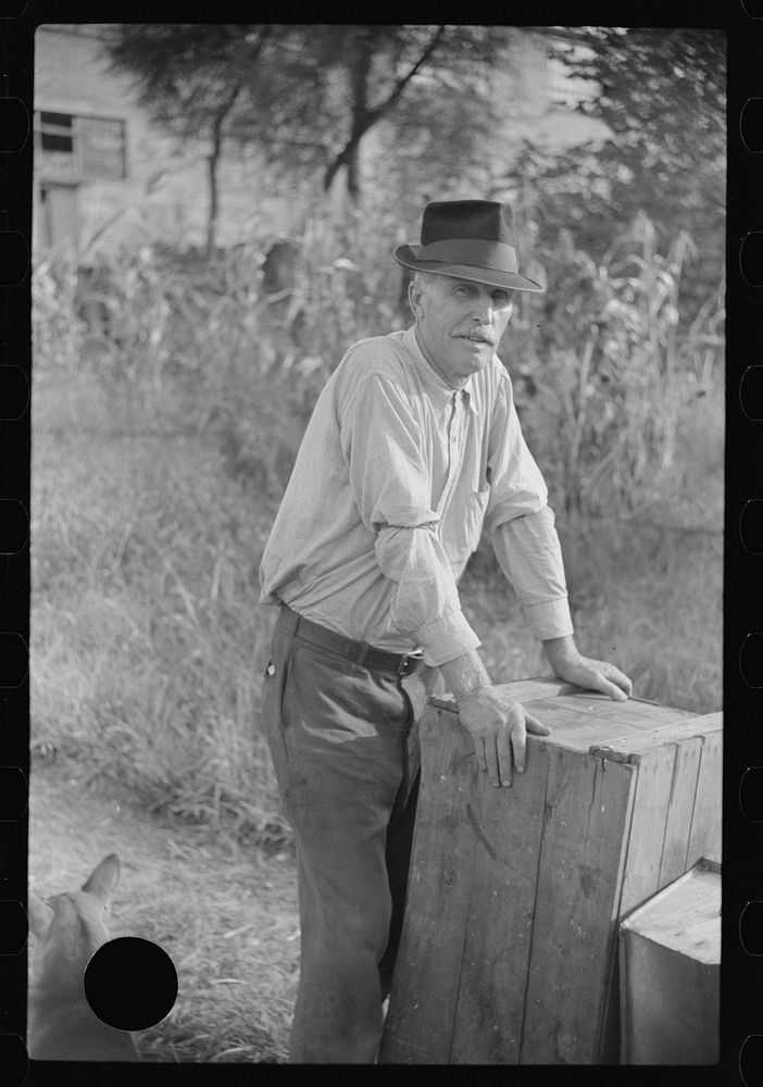 [Untitled photo, possibly related to: Man living in shack by river, Charleston, West Virginia]. Sourced from the Library of…