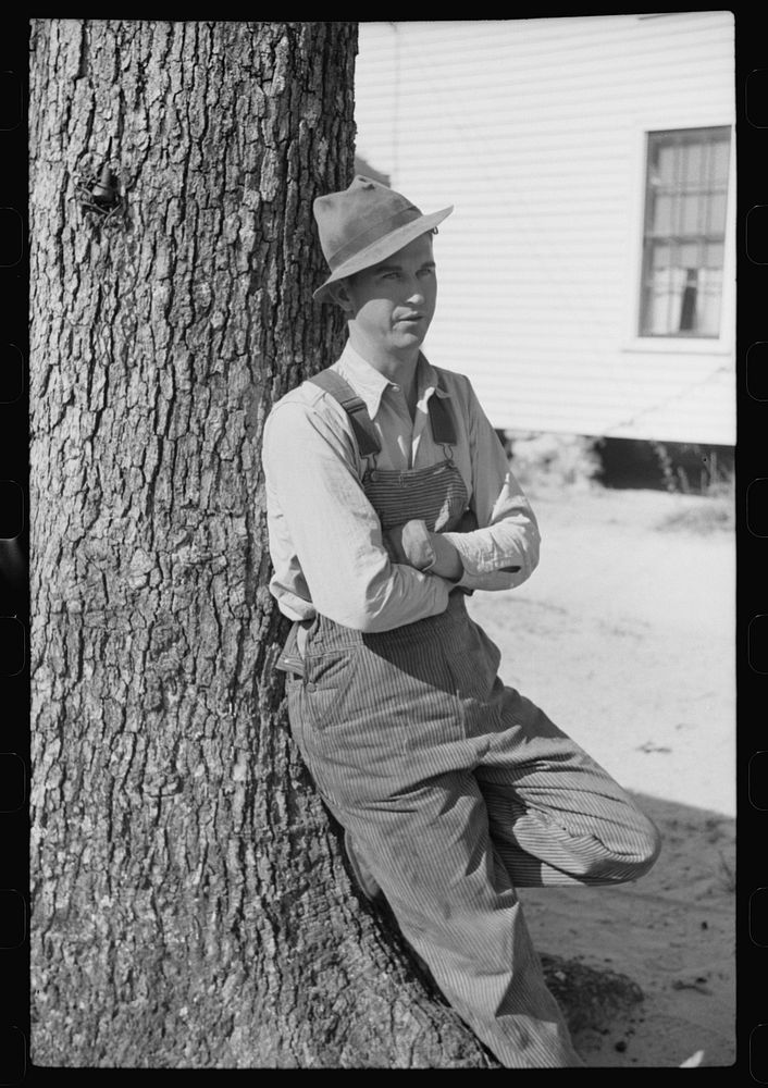 One of the neighbors who helped the Fred Wilkins' at their corn shucking. Tally Ho, near Stem, Granville County, North…