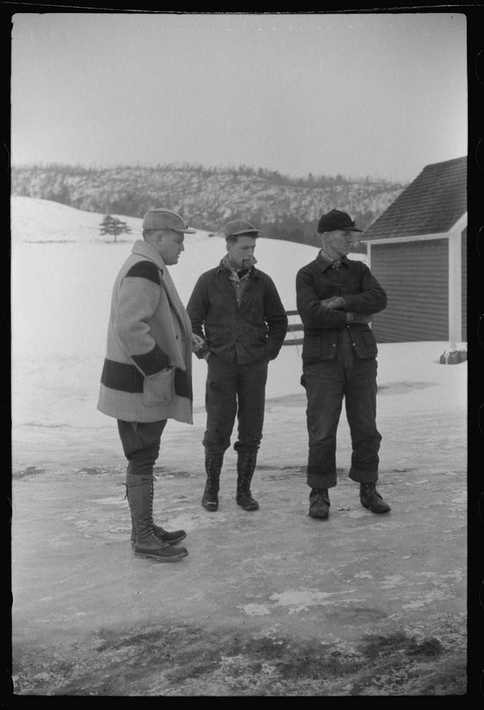 Town selectman taking inventory on farm, Lisbon, near Franconia, New Hampshire. Sourced from the Library of Congress.