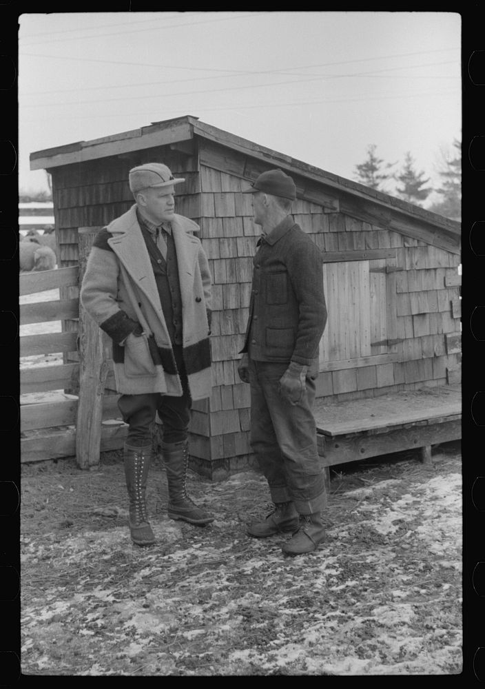 [Untitled photo, possibly related to: Farmer and town selectman who is taking spring inventory, Lisbon, near Franconia, New…