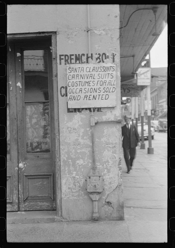 [Untitled photo, possibly related to: Sign advertising Mardi Gras costumes, New Orleans, Louisiana]. Sourced from the…