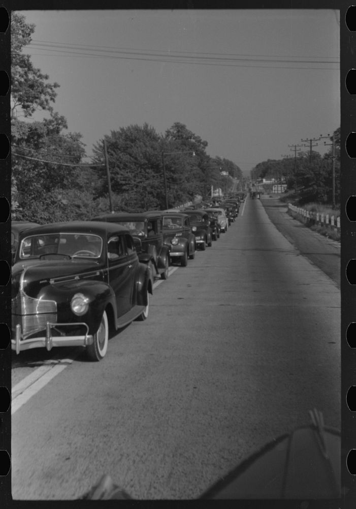 [Untitled photo, possibly related to: Highway from New York City to the shore. Sunday traffic]. Sourced from the Library of…