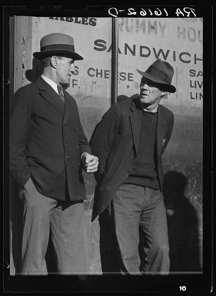 Unemployed men on Howard Street. San Francisco, California. Sourced from the Library of Congress.