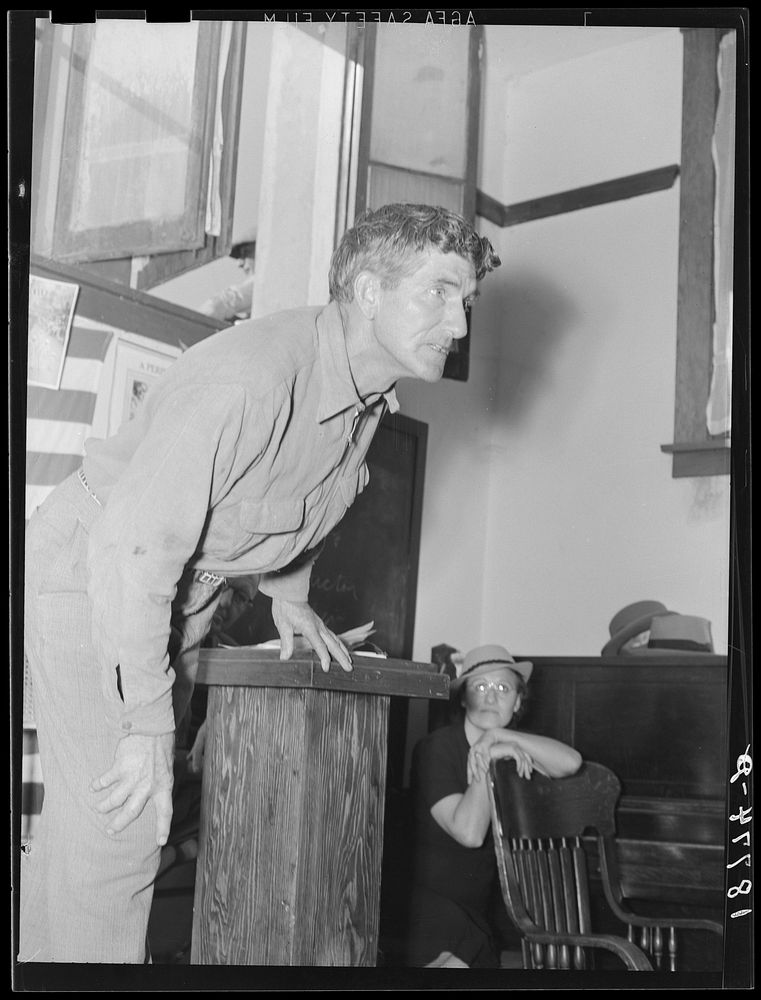 Speaker, migratory worker, leader in the cotton strike, at Conference to Aid Agricultural Organization (Steinbeck…