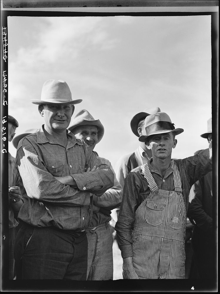 [Untitled photo, possibly related to: Watching ball game. Shafter camp for migrants. California]. Sourced from the Library…