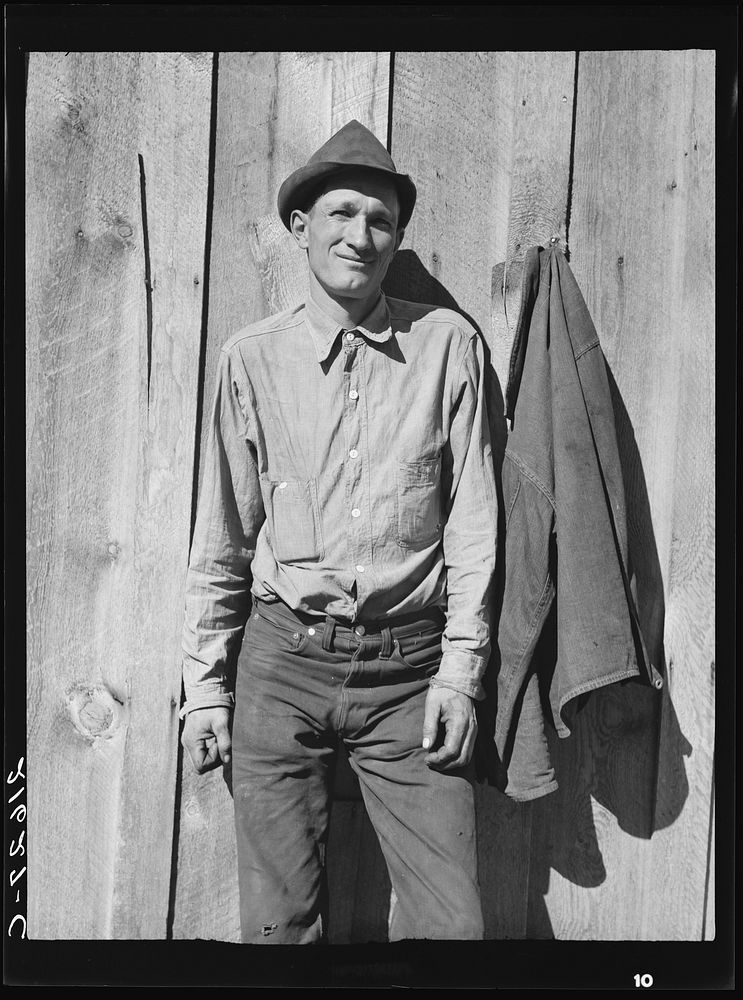 [Untitled photo, possibly related to: One of the thirty-six members. Ola self-help sawmill co-op. Gem County, Idaho. General…