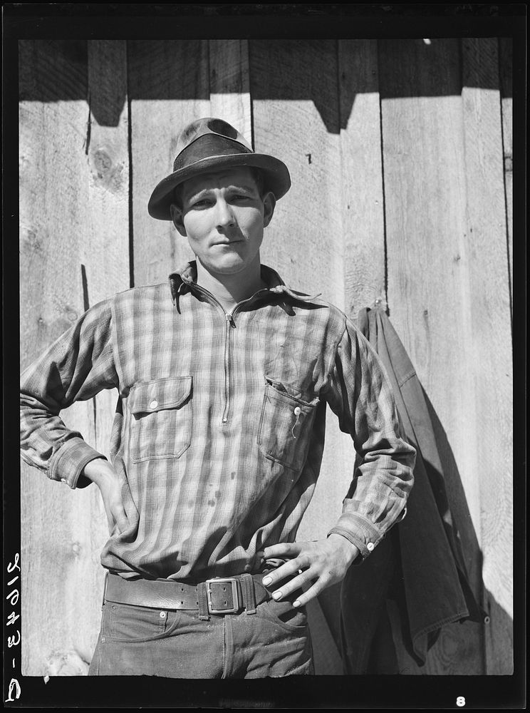One of thirty-six members of Ola self-help sawmill cooperation. Gem County, Idaho. See general caption 48. Sourced from the…