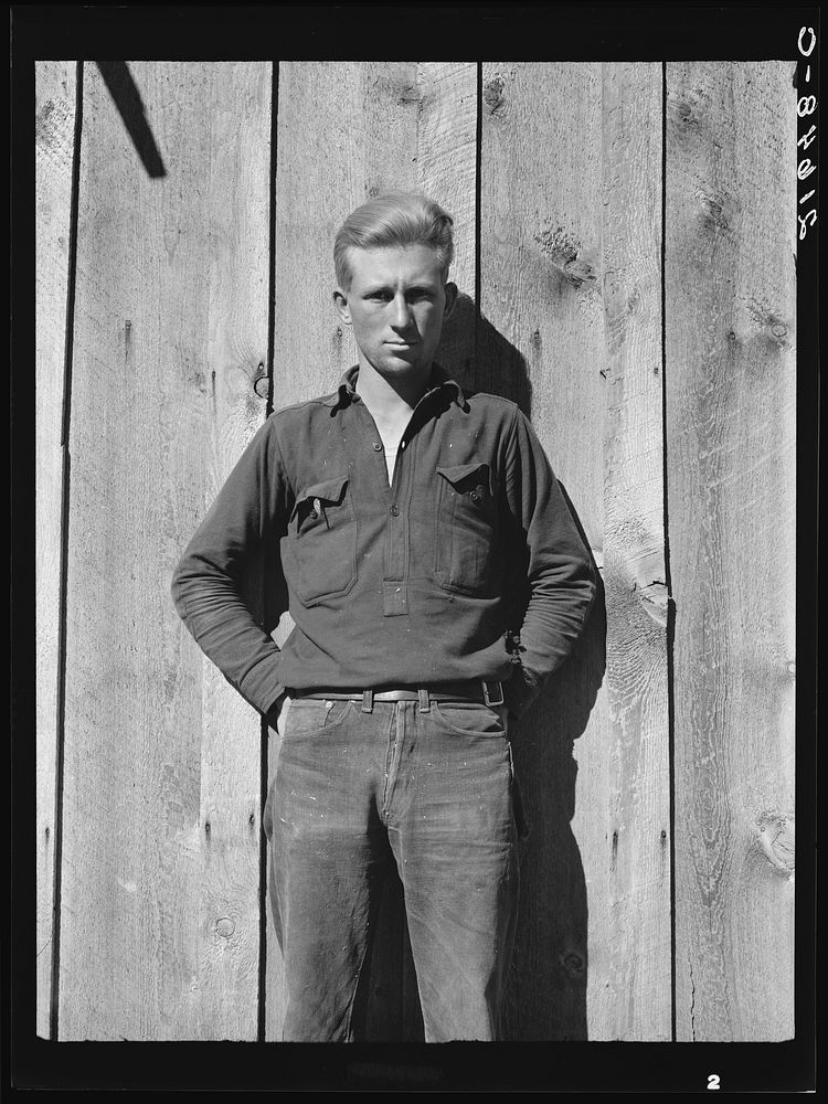 [Untitled photo, possibly related to: One of the thirty-six members. Ola self-help sawmill co-op. Gem County, Idaho. General…
