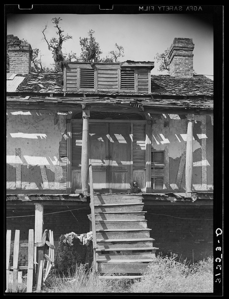 [Untitled photo, possibly related to: Entrance to old Trepagnier plantation house near Norco, Louisiana. This house is now…