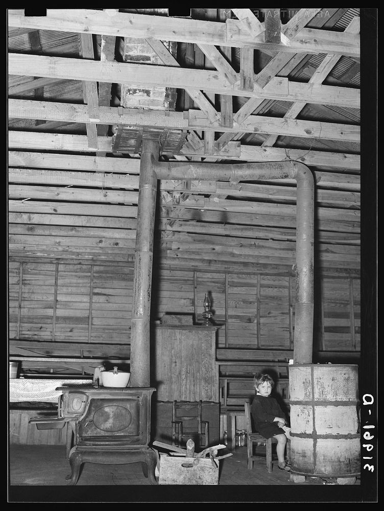 Stoves in former country church now used as residence. Near Laurel, Mississippi. Sourced from the Library of Congress.
