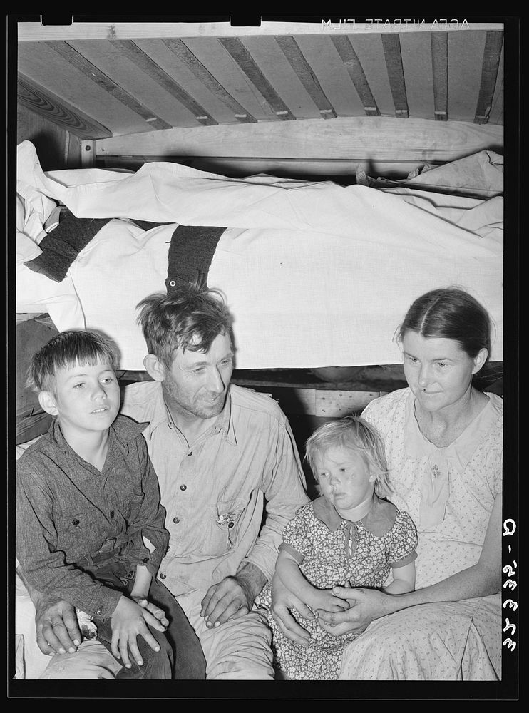 White migrant family in trailer home near Edinburg, Texas by Russell Lee