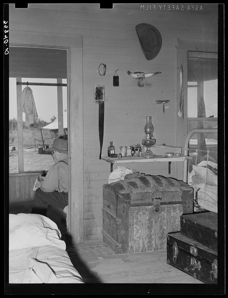 Interior of bunkhouse on ranch near Spur, Texas by Russell Lee