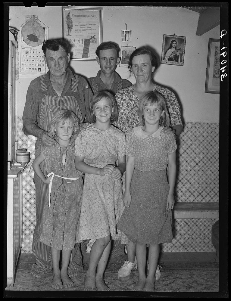 Family of Mr. Schoenfeldt, FSA (Farm Security Administration) client. Sheridan County, Kansas by Russell Lee