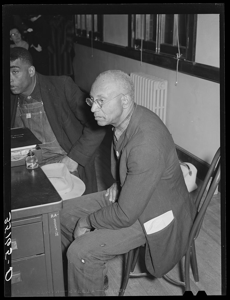  tenant farmer, member of UCAPAWA (United Cannery, Agricultural, Packing and Allied Workers of America), at meeting with FSA…