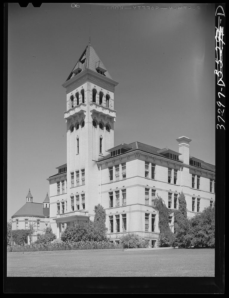 Building on campus of State Agricultural College. Logan, Utah by Russell Lee