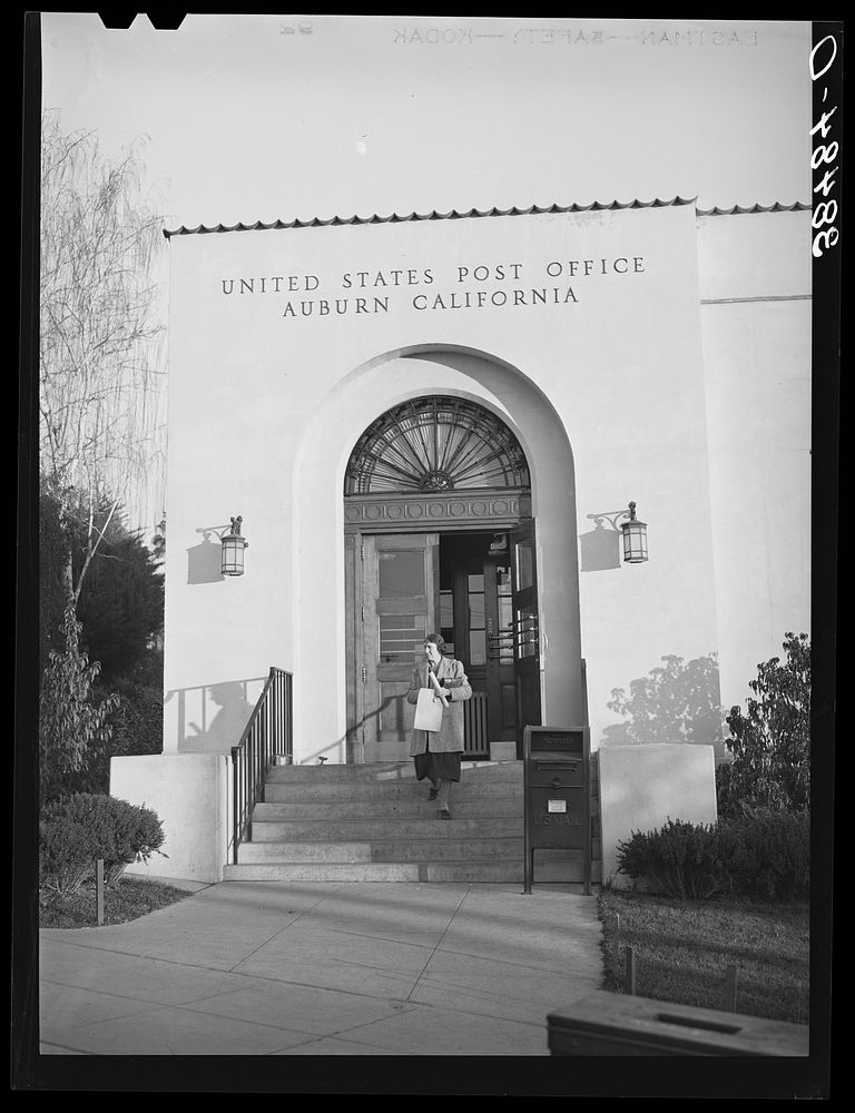 [Untitled photo, possibly related to: Entrance to post office. Auburn, California, county seat of Placer County] by Russell…