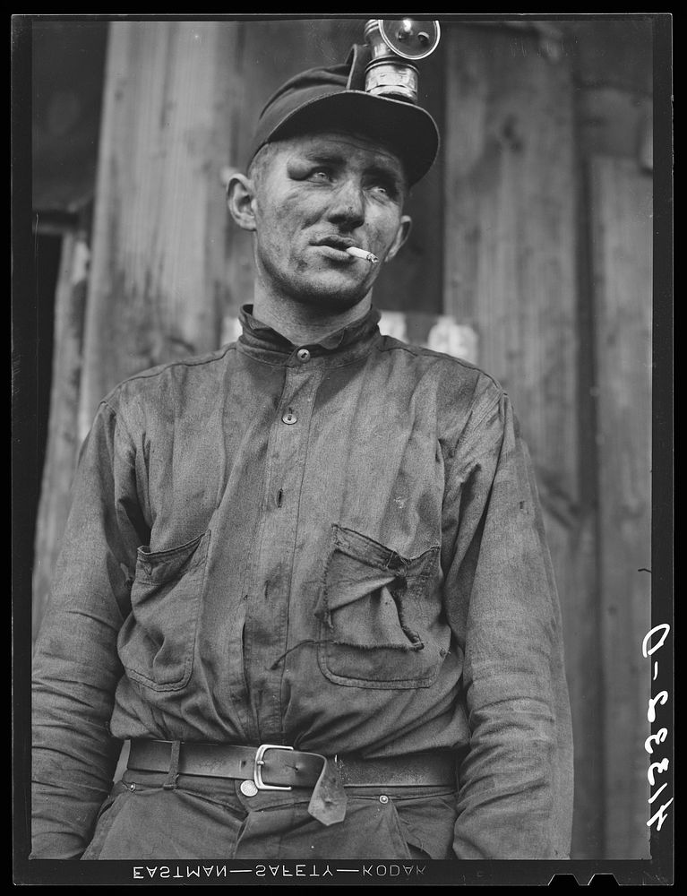 Miner at Dougherty's mine, near Falls Creek, Pennsylvania. Sourced from the Library of Congress.